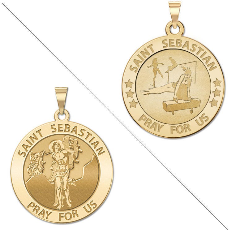 Gymnastics - Saint Sebastian Doubledside Sports Religious Medal "EXCLUSIVE"