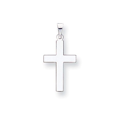 14k White Gold Polished Cross Pendant