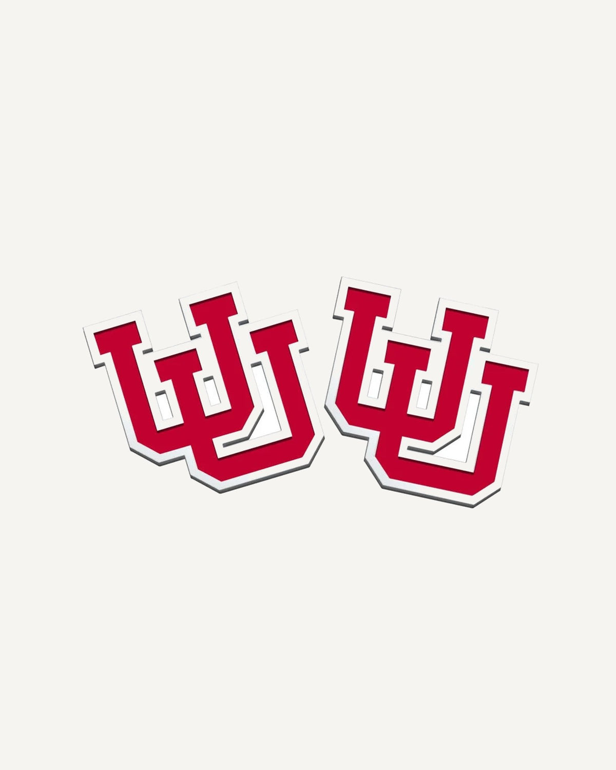 Pair of University of Utah Color Enamel Intertwined U Cuff Links
