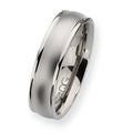 Titanium Ridged Edge 6mm Satin and Polished Wedding Band