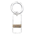 Engravable Sterling Silver Keychain with Vermeil Plating - Sterling Silver 3/4 Inch Wide x 1 3/4 Inch Tall