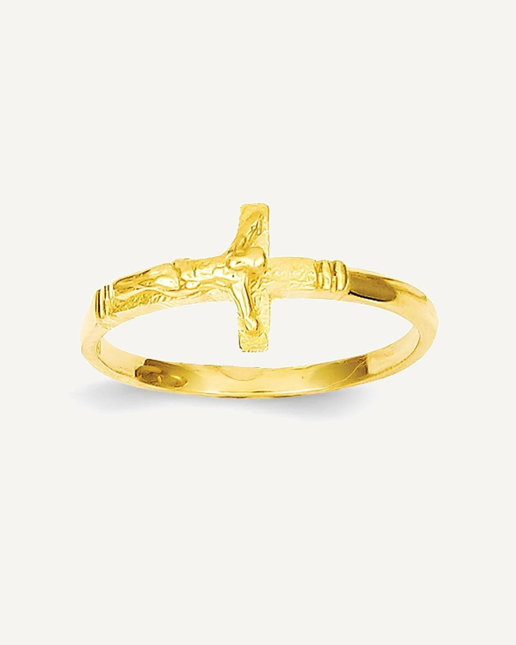 14k Yellow Gold Children's Crucifix Ring