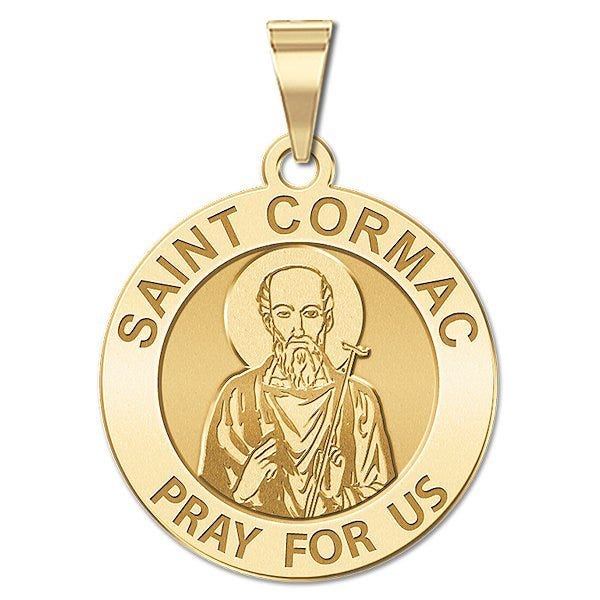 Saint Cormac Round Religious Medal