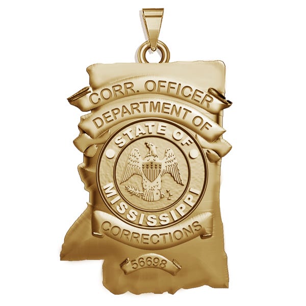 Personalized Mississippi Corrections Police Badge with Your Number & Department