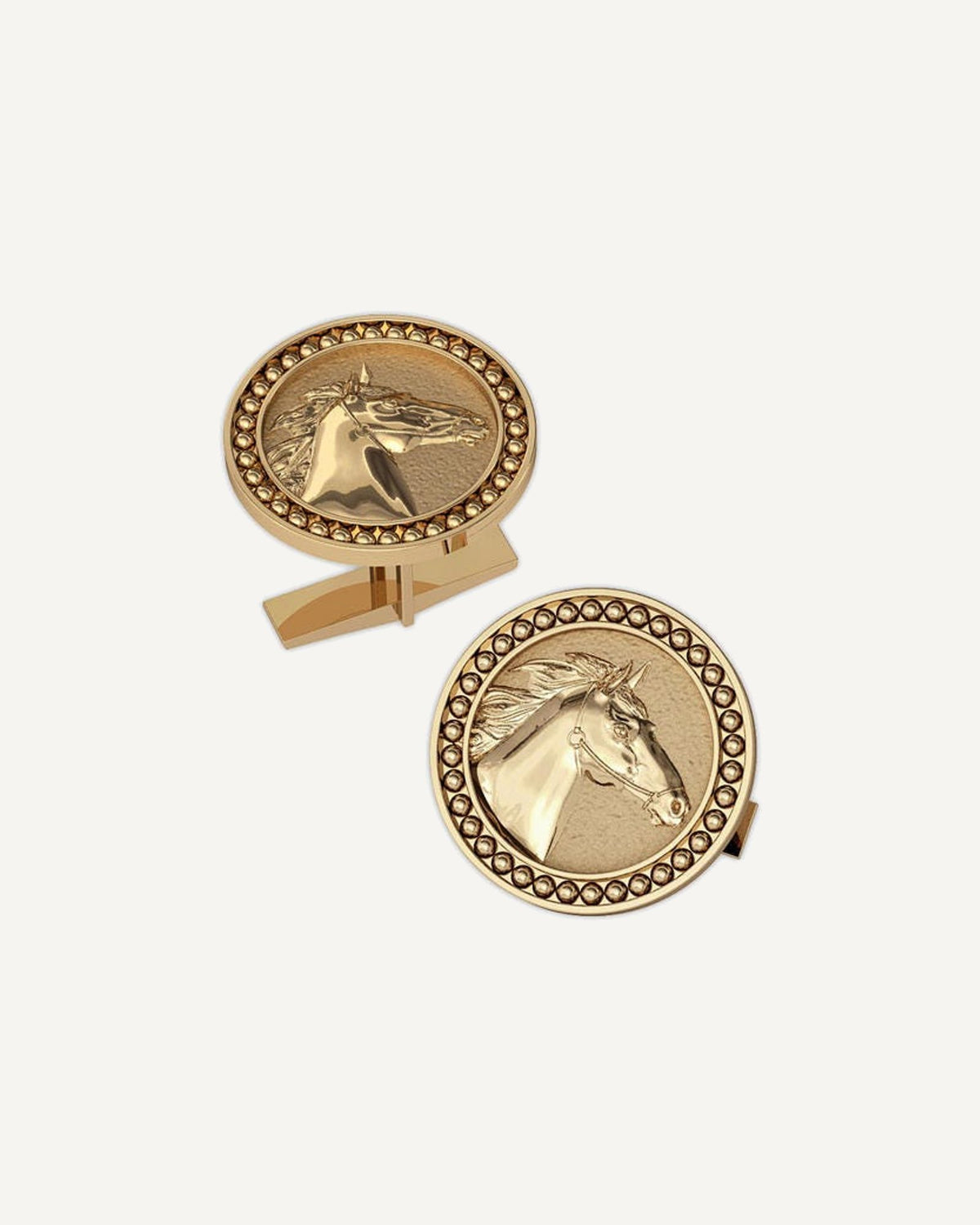 Round Horse Cuff Links