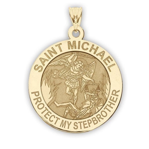 Saint Michael - Protect My StepBrother - Religious Medal  "EXCLUSIVE"
