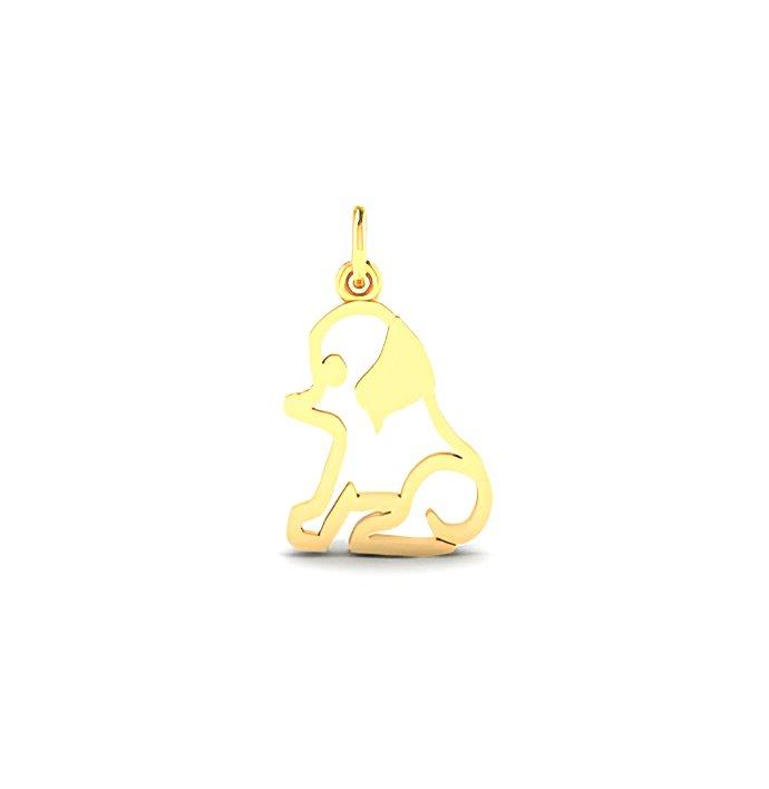 Flat Sitting Dog Charm