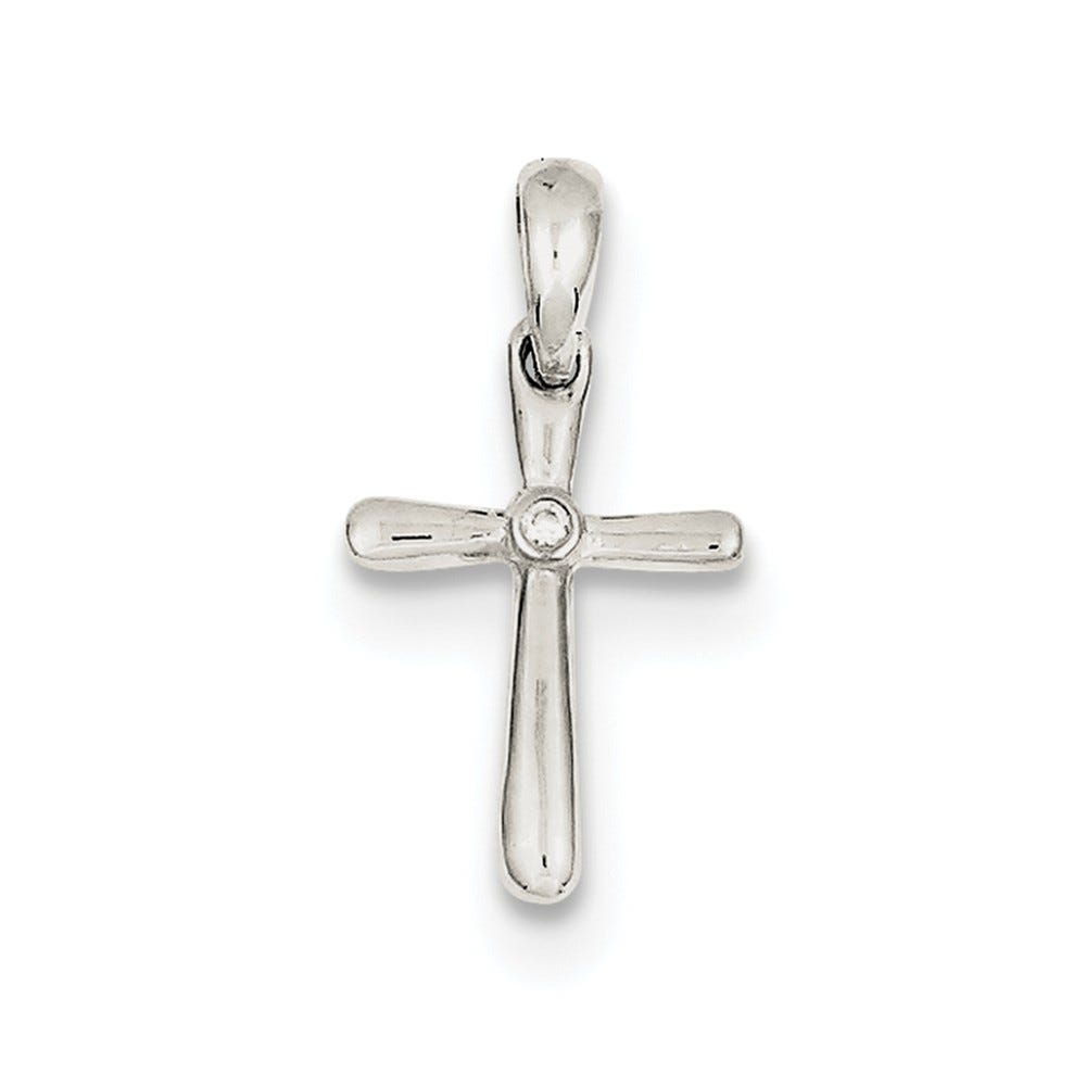 Sterling Silver CZ Cross Pendant