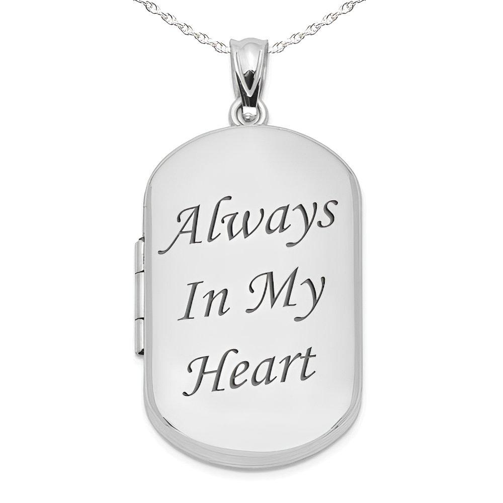 Silver Always In My Heart Dog Tag Photo Locket