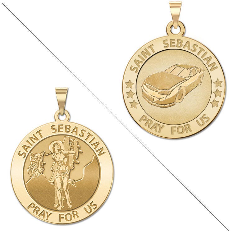 Racing - Saint Sebastian Doubledside Sports Religious Medal "EXCLUSIVE"