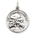 Sterling Silver Saint Jude Antiqued Coin Medal