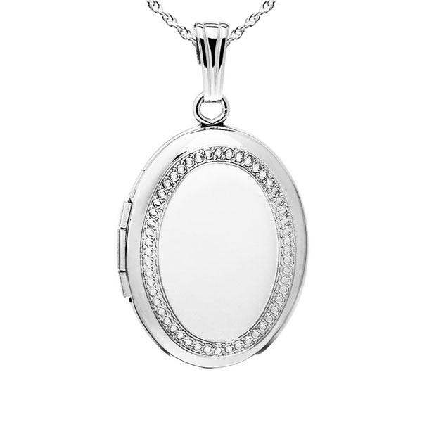 Silver Oval Photo Locket
