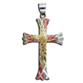 Sterling Silver Tri-color Crucifix Cross Pendant