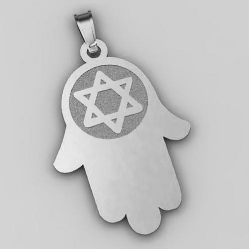 Hamsa Pendant w/ Star of David Symbol