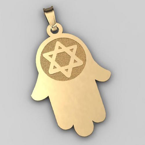 Hamsa Pendant w/ Star of David Symbol