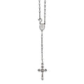 Sterling Silver Polished Rosary Necklace /with Miraculous Medal