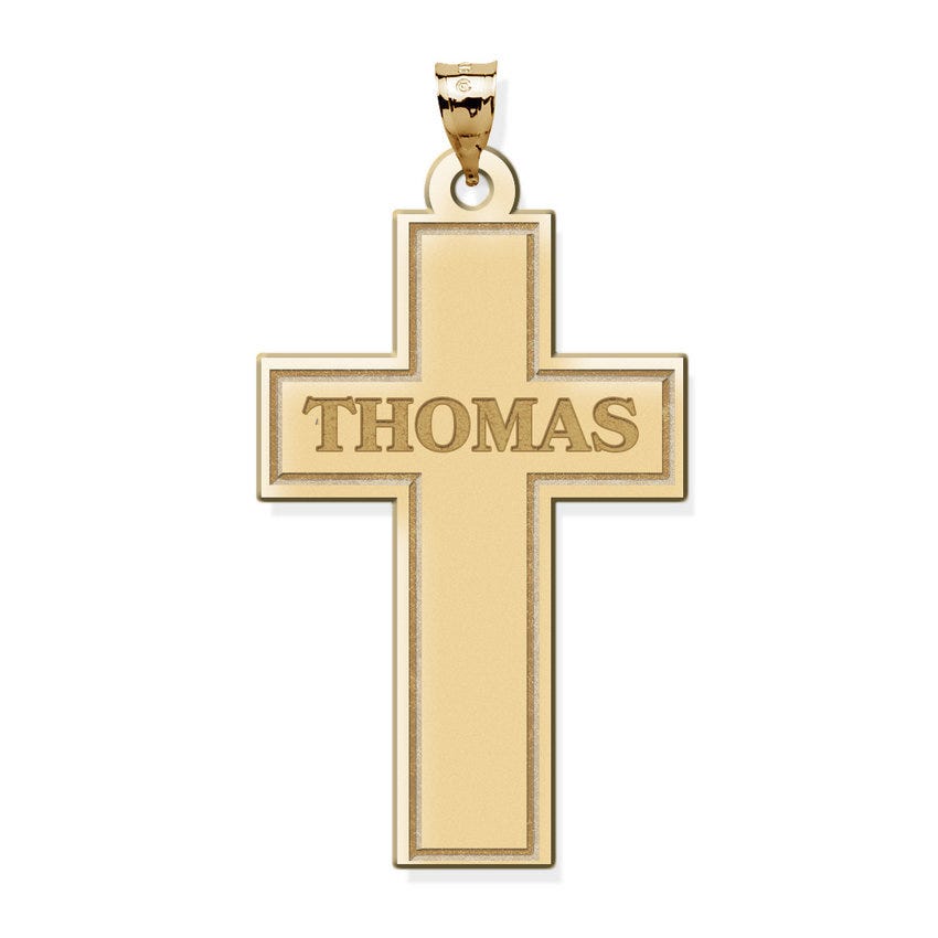 Personalized Cross with "Block Name" Etched