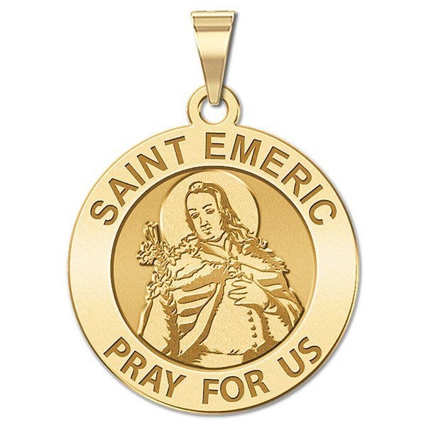 Saint Emeric Round Religious Medal - "EXCLUSIVE"