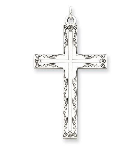 Sterling Silver Laser Designed Cross Pendant