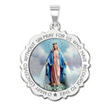 Miraculous Medal Scalloped Round Color
