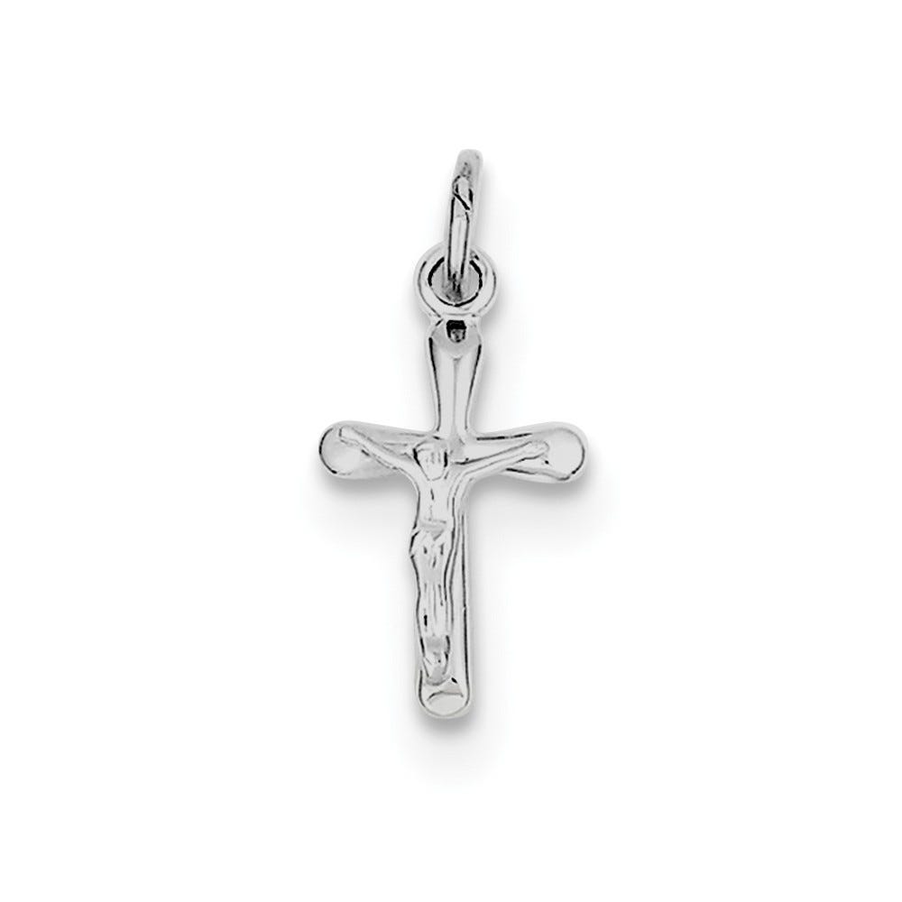 Sterling Silver Rhodium-plated Crucifix Charm