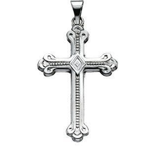 14K White Gold CROSS PENDANT