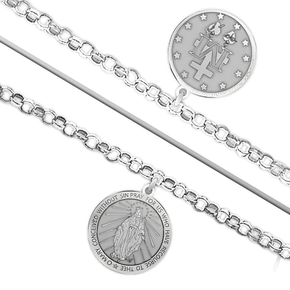 Double Sided Miraculous Medal Religious Anklet - "EXCLUSIVE"