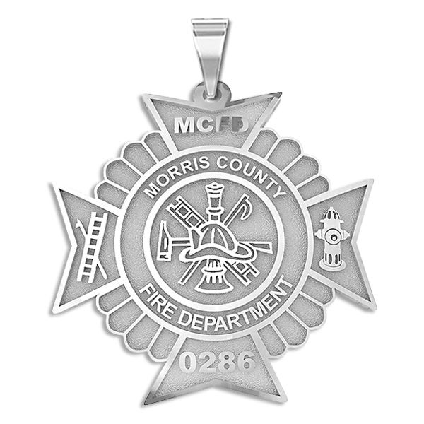 Maltese Cross Firefighter Badge with Your Number & Department