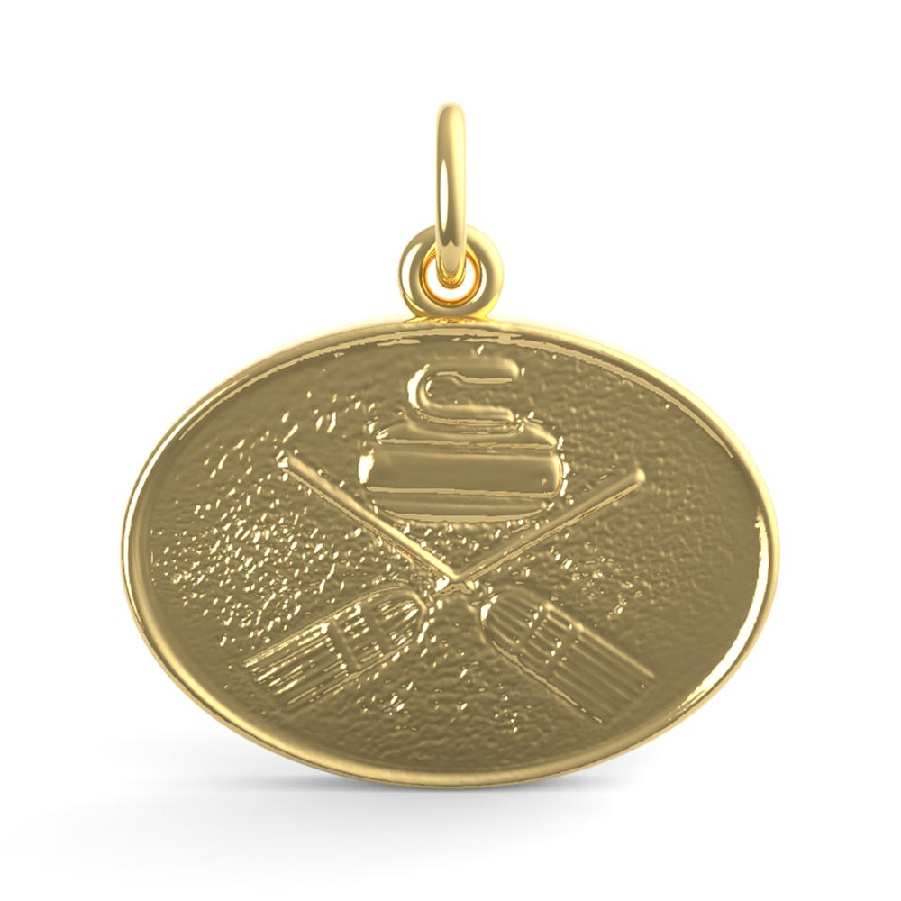 Curling Oval Disc Charm(3403)