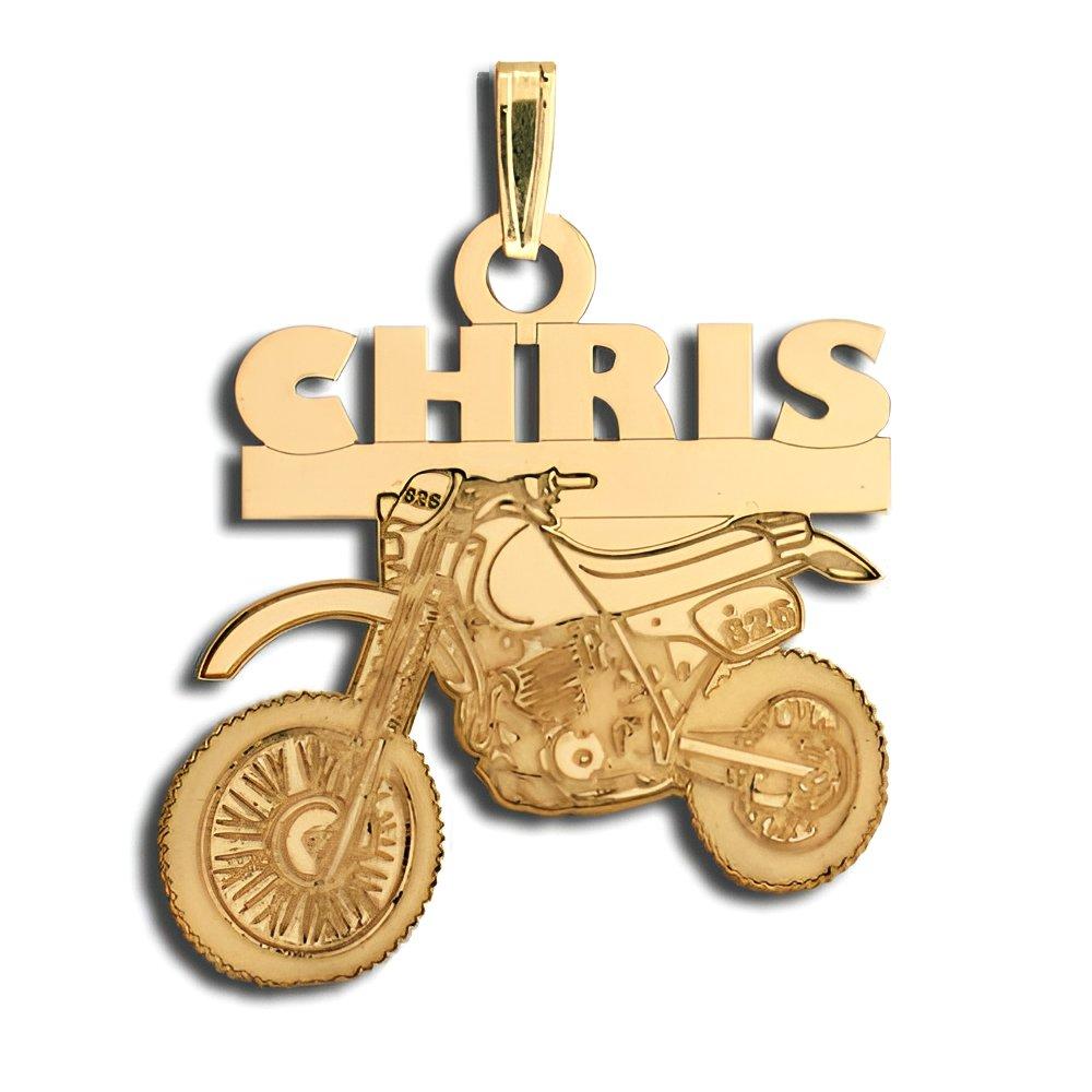 Custom Motorcross Bike Charm or Pendant w/ Name & Number