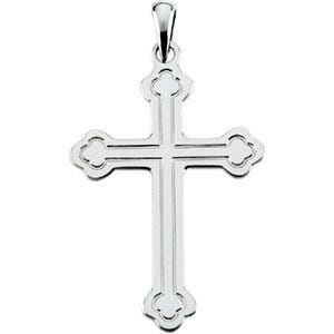 14K White Gold CROSS PENDANT