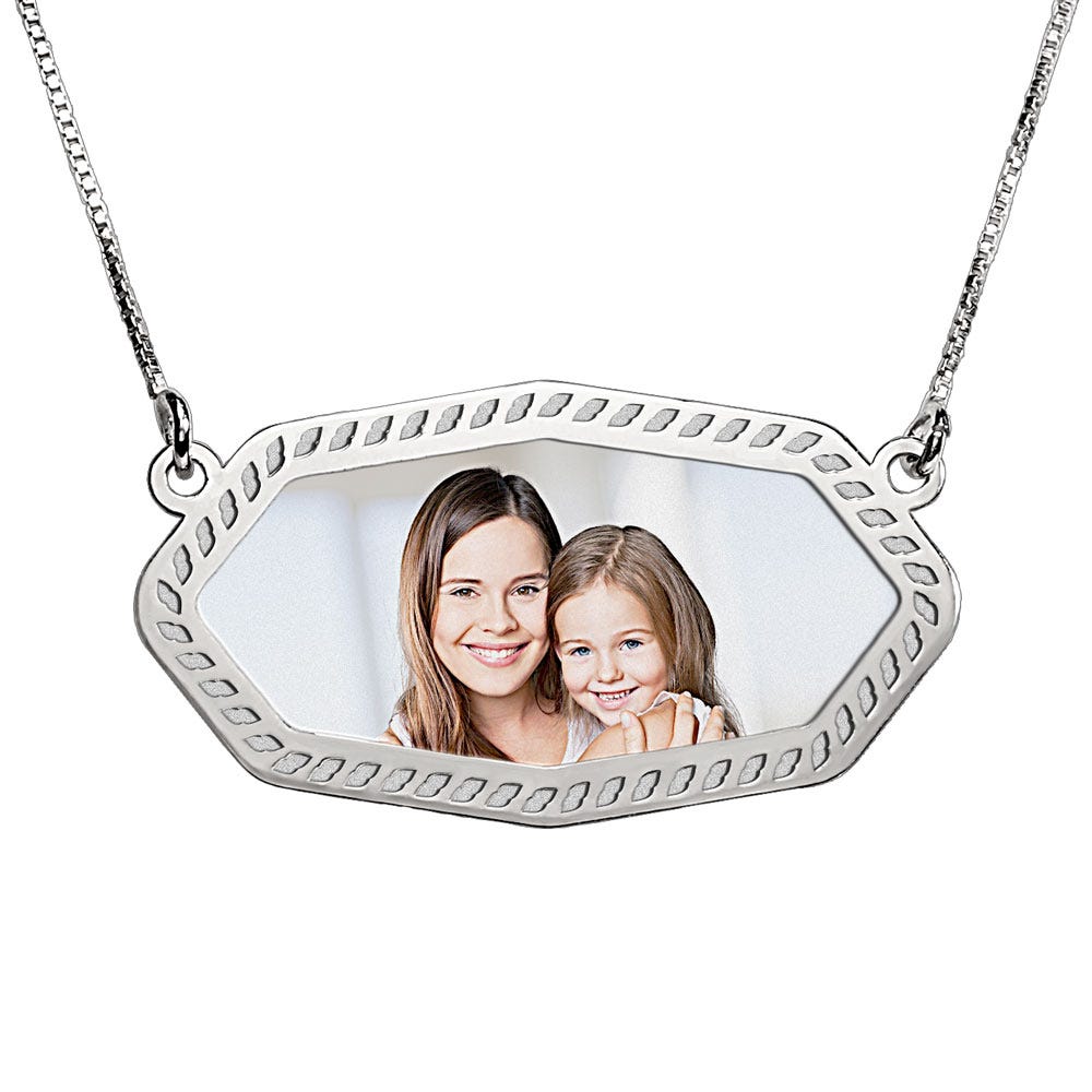 Sideways Octagon Photo Pendant