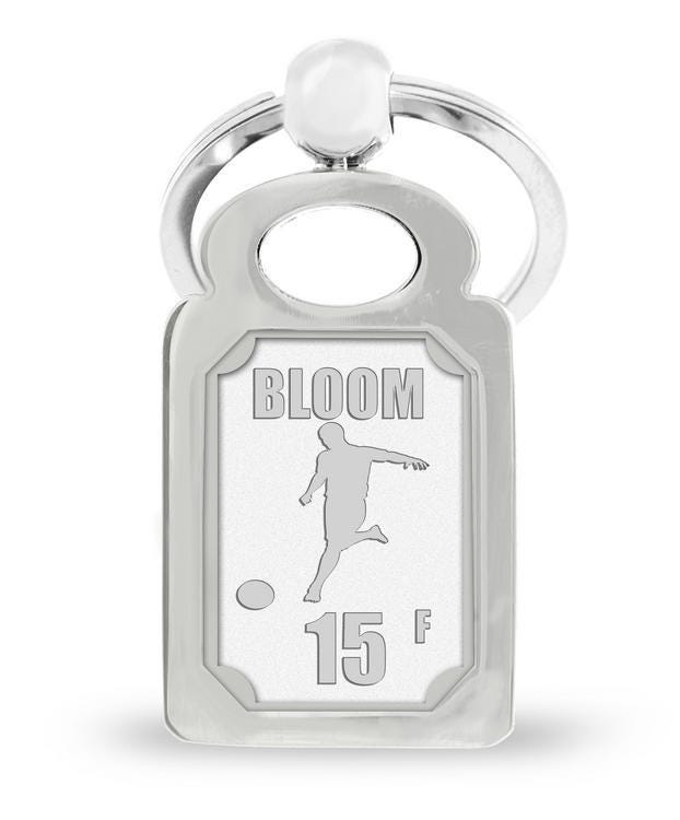 Personalized Stainless Steel Soccer Keychain