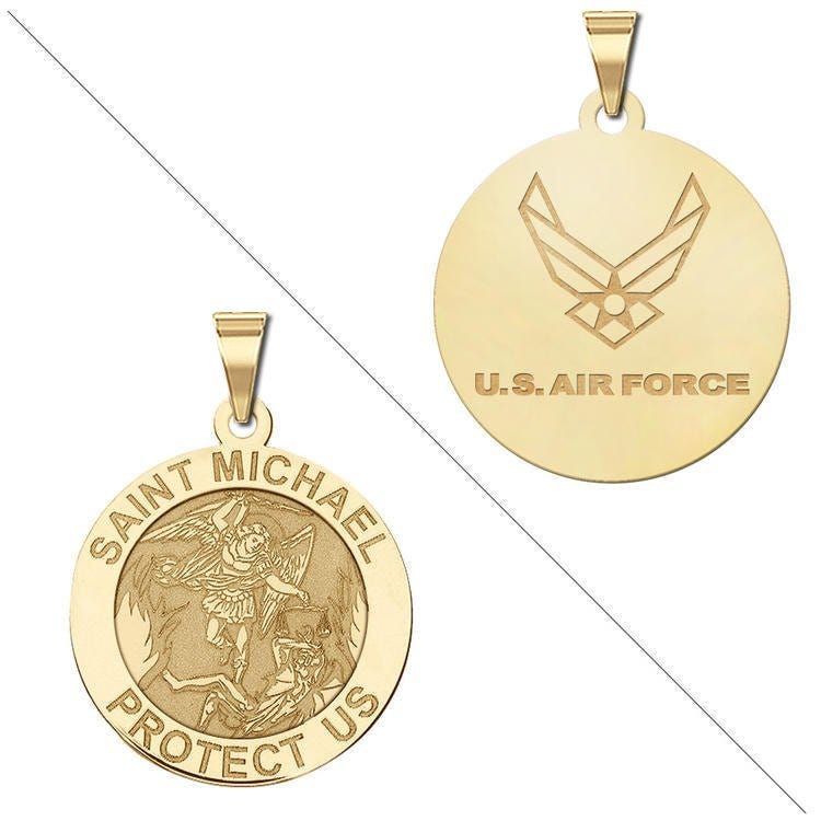 Saint Michael Doubledside AIR FORCE Religious Medal "EXCLUSIVE"