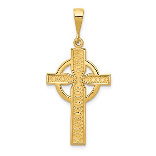 14k Celtic Ringed Cross Pendant