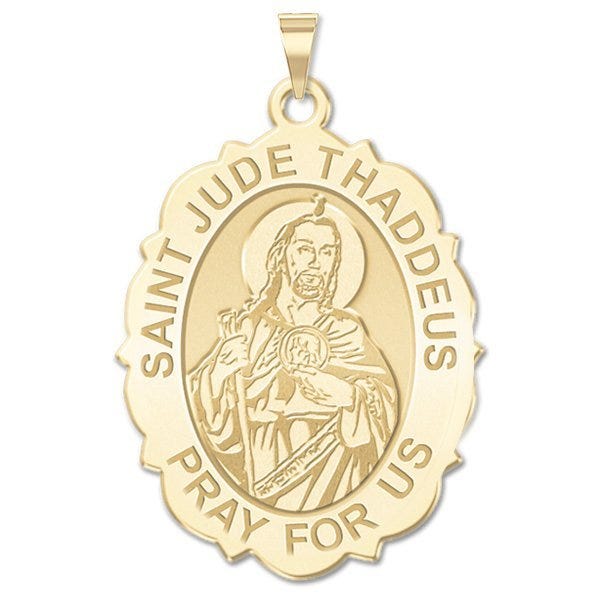 Saint Jude Scalloped Religious Medal  "EXCLUSIVE"