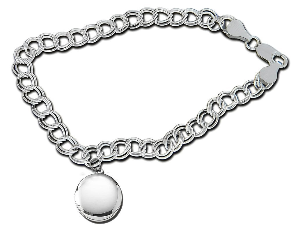 Silver Round Locket Bracelet