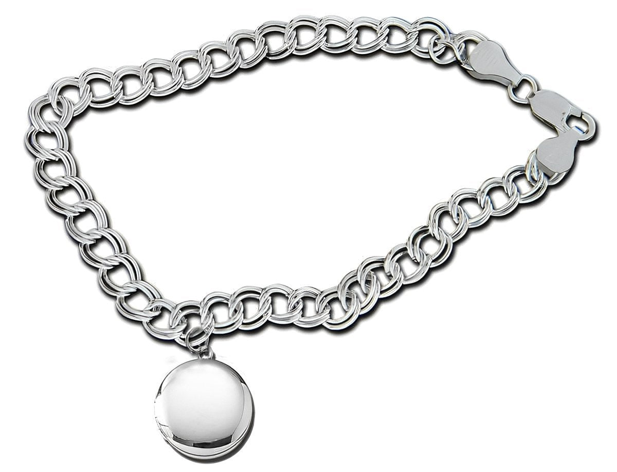 Silver Round Locket Bracelet