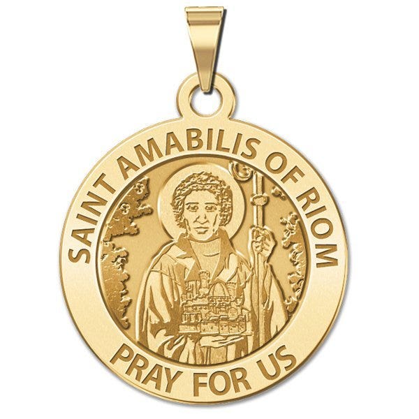 Saint Amabilus of Riom Round Religious Medal (Male) "EXCLUSIVE"
