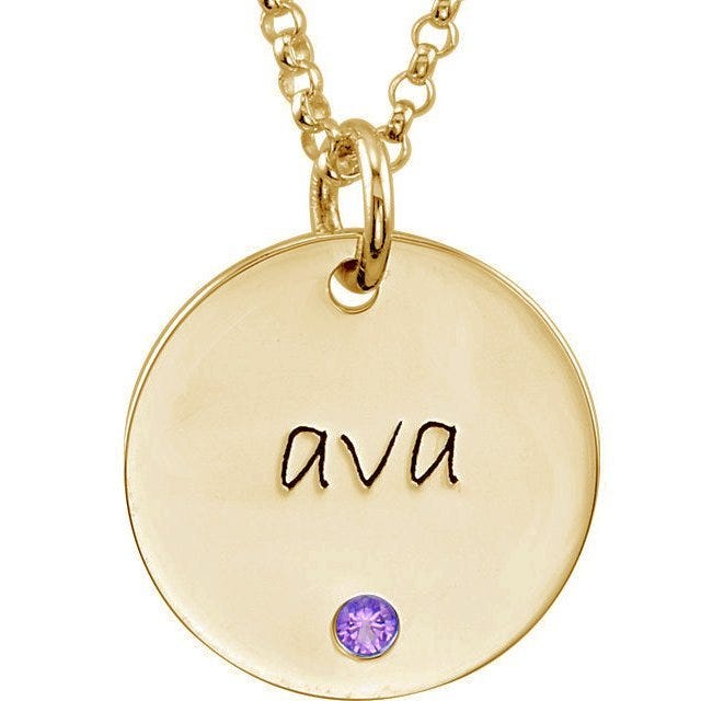 Personalized  Birthstone Disc