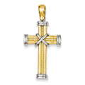 14k Two-tone Fancy Cross Pendant
