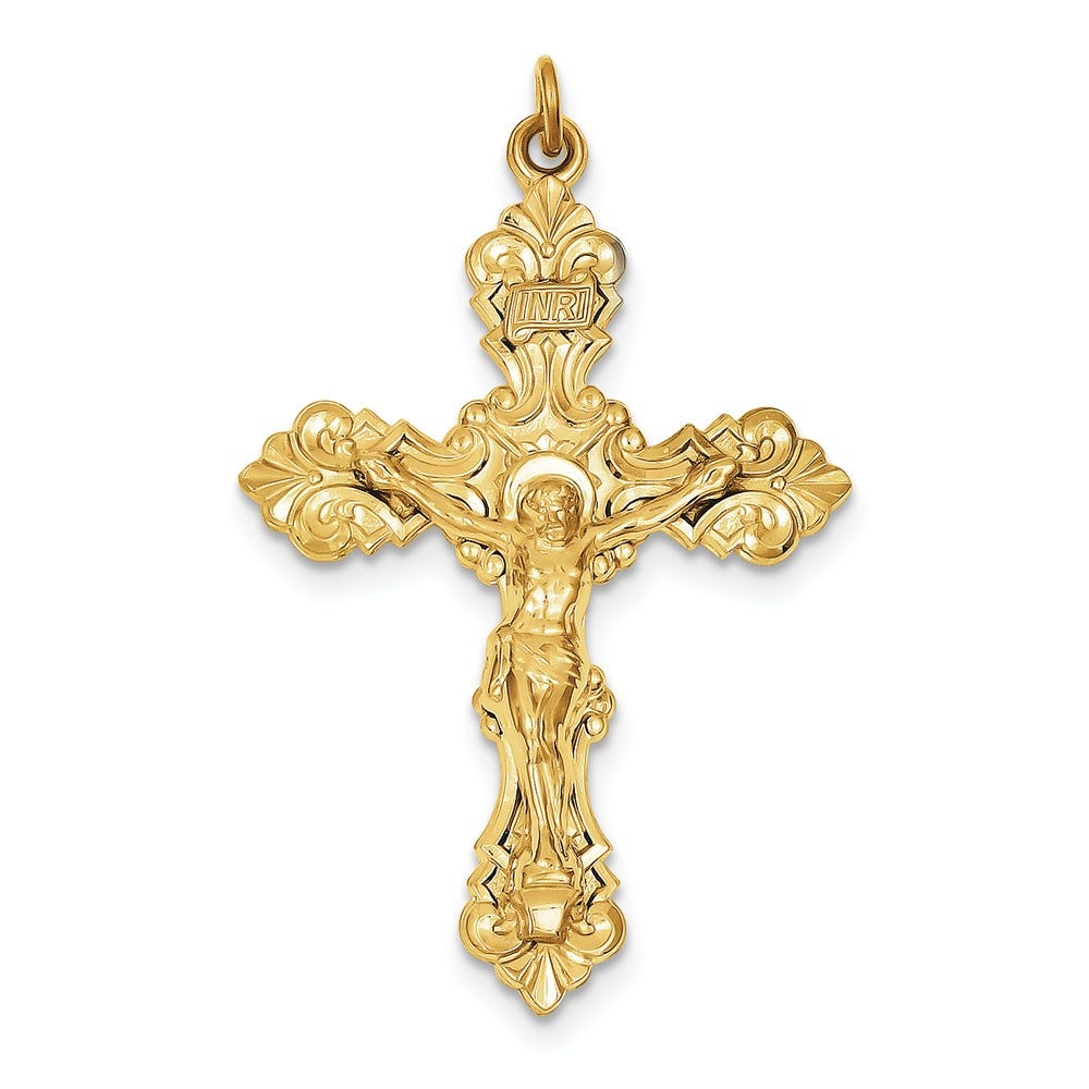 Sterling Silver & 24k Gold -plated INRI Crucifix Pendant