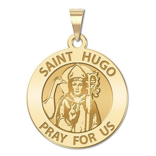 Saint Hugo Round Religious Medal "EXCLUSIVE"