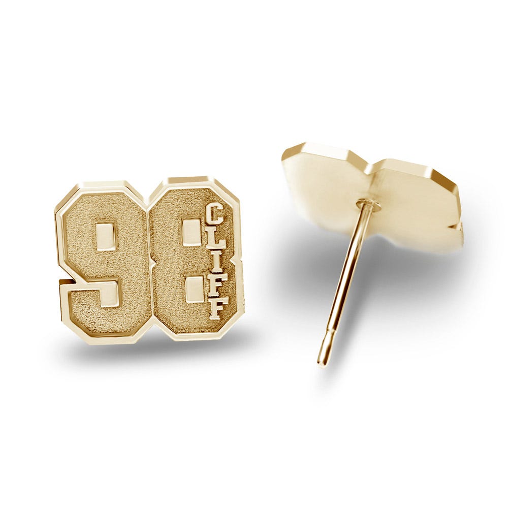 Pair Of Sports Number Stud Earrings