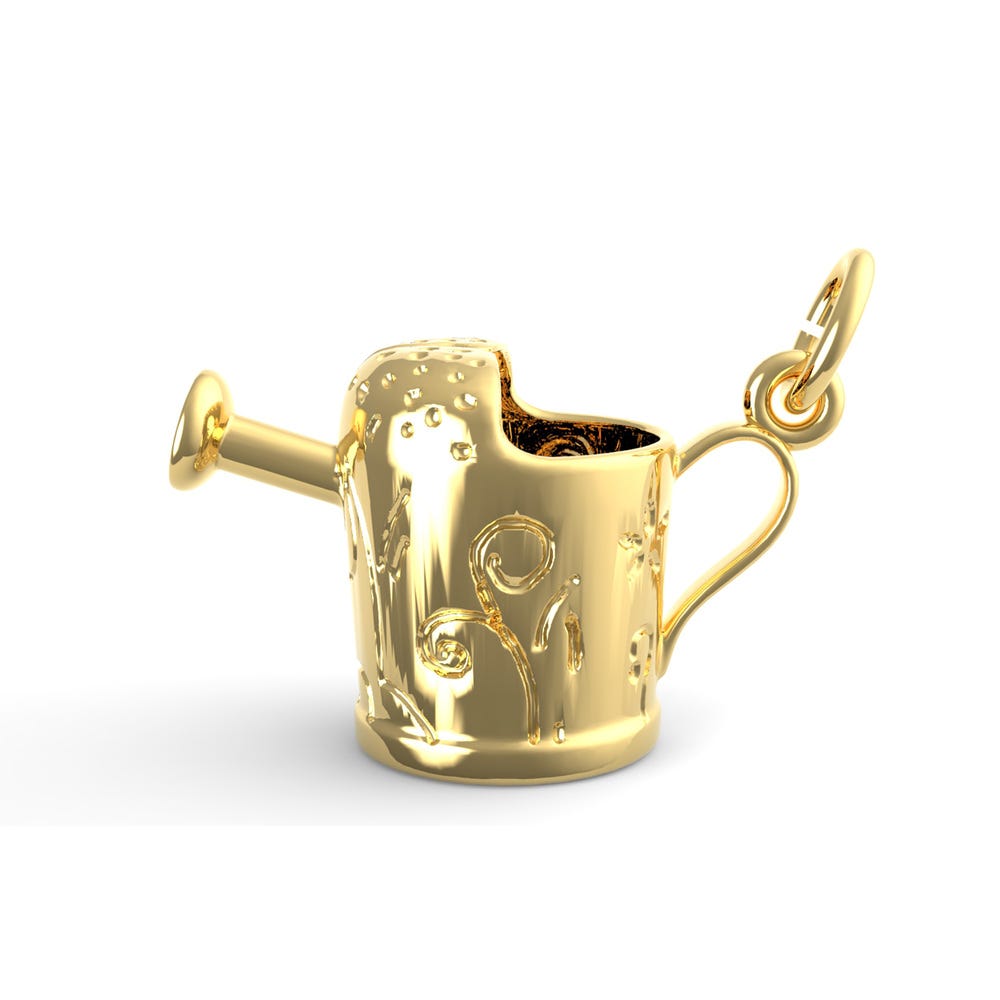 Watering Can with Swirl Decor Charm