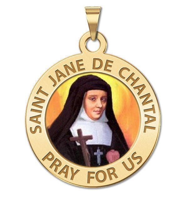 Saint Jane De Chantal Round Religious Medal Color