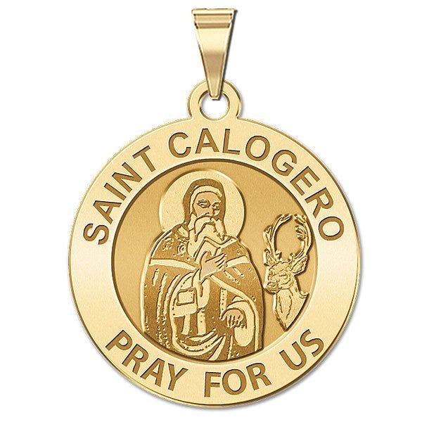 Saint Calogero of Agrigento Round Religious Medal - "EXCLUSIVE"