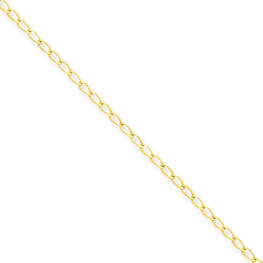 14k Polished Fancy Link Anklet