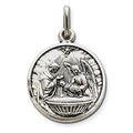 Baptism Round  Antiqued Round Charm