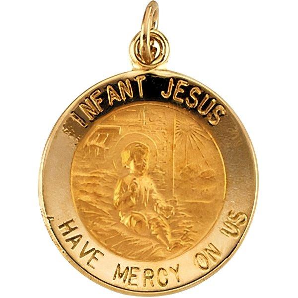 14K Gold Infant Jesus Religious Medal